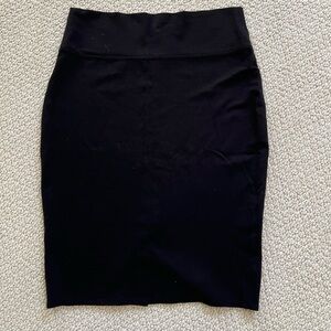 Classic Black Midi Pencil Skirt